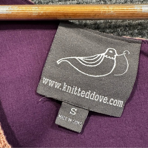 Knitted Dove crochet apron dress SMALL pockets buttons ruffles boho cottagecore - Picture 8 of 11